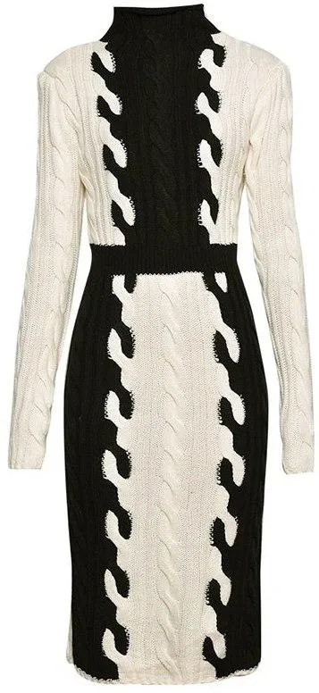 Bi Color Knit Dress