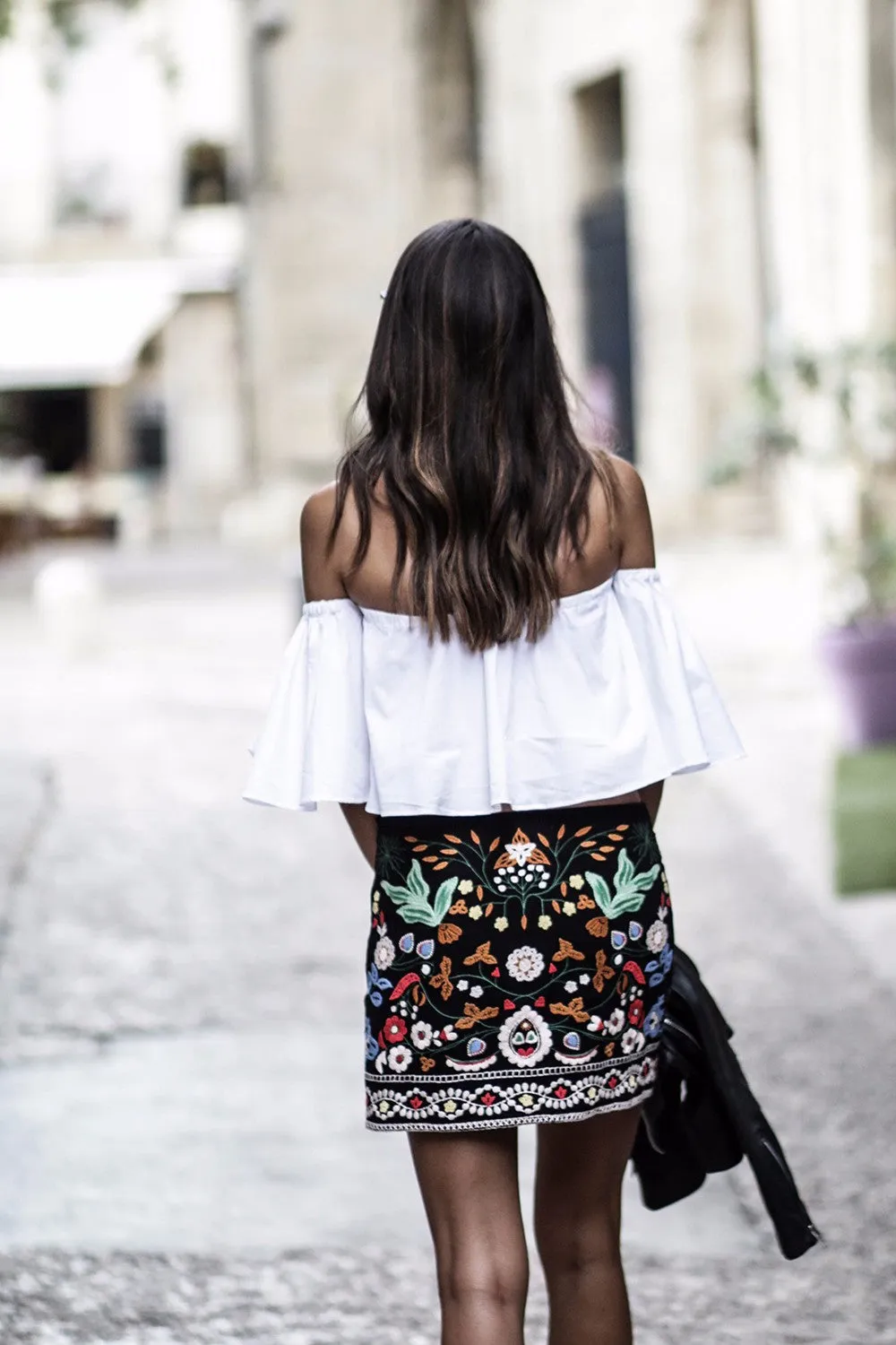 Embroidered Tribal Mini Skirt