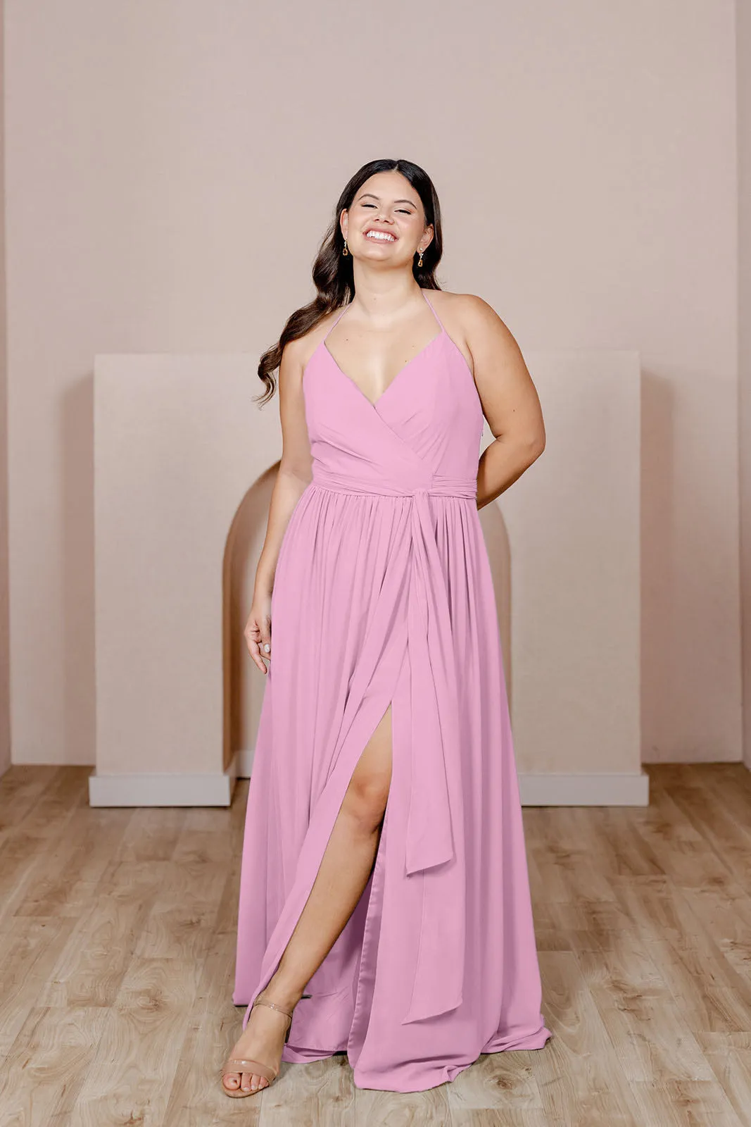 Hannah Chiffon Faux Wrap Dress | Made To Order