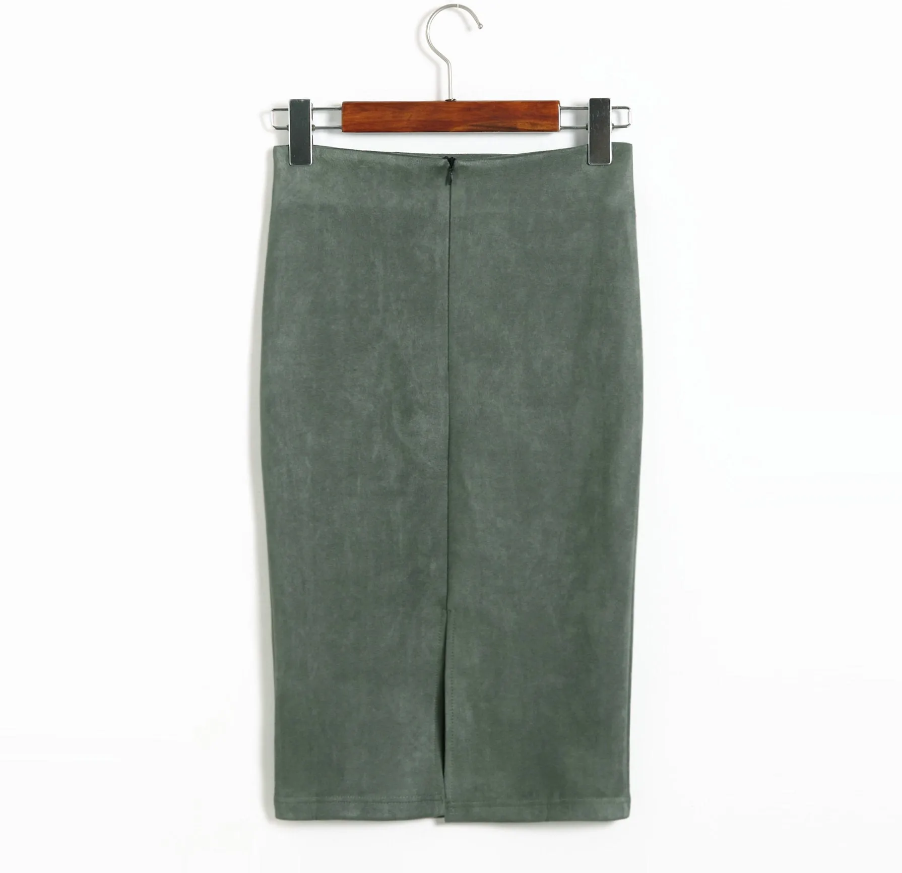 Skirt Solid Colored Splitted High Waist Hip Flattering Slim Look All-Matching Skirt