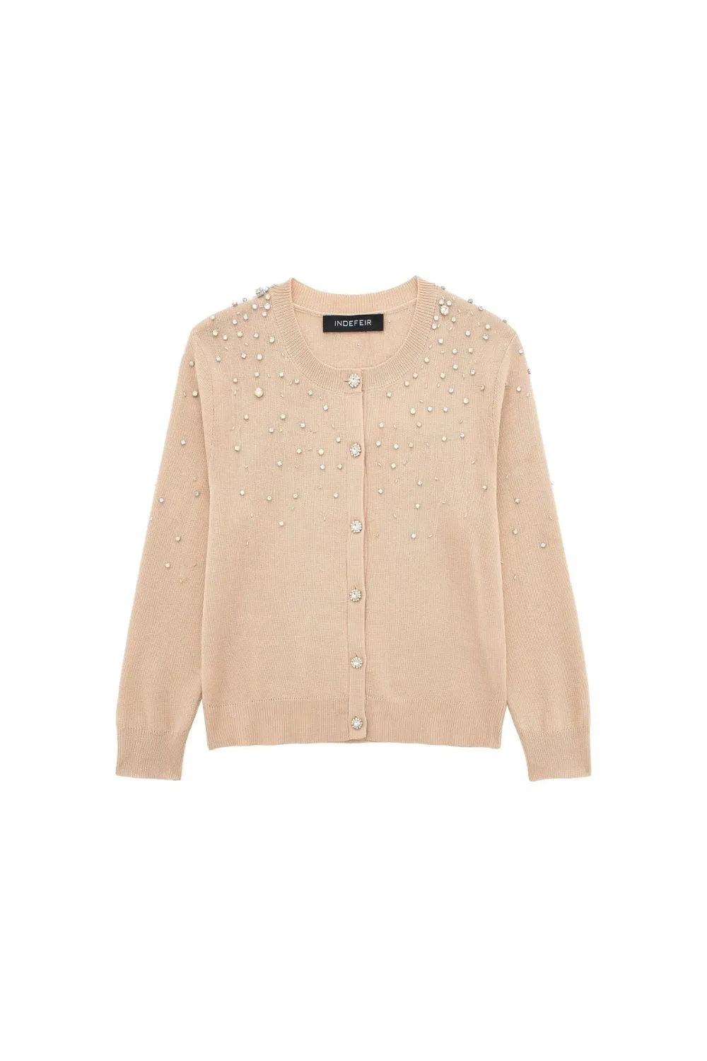 ‘Yuliya’ Elegant Diamante  Knit Long Sleeve Cardigan